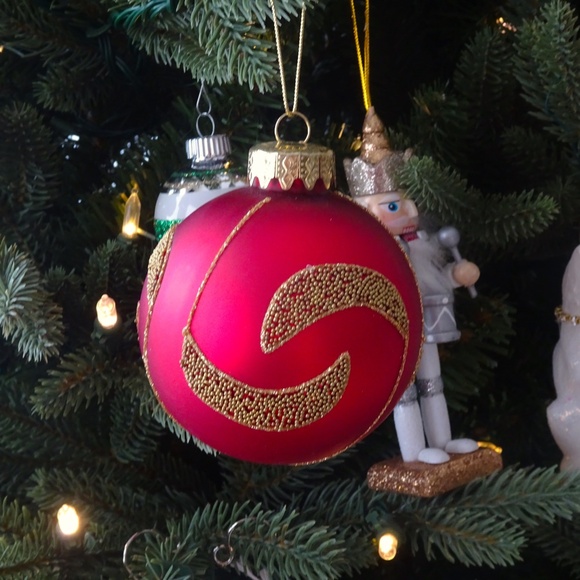 Set of 10 Red Green & Purple Glass Ball Christmas Ornaments Xmas Holiday Decor - Picture 10 of 11